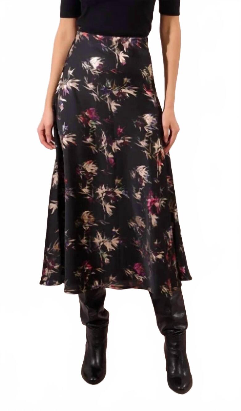NEW MOLLY BRACKEN floral woven skirt in black